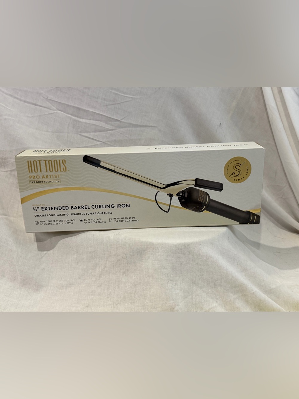 Gold Barrel Curling Iron - Professional Black & Gold Styling Tool